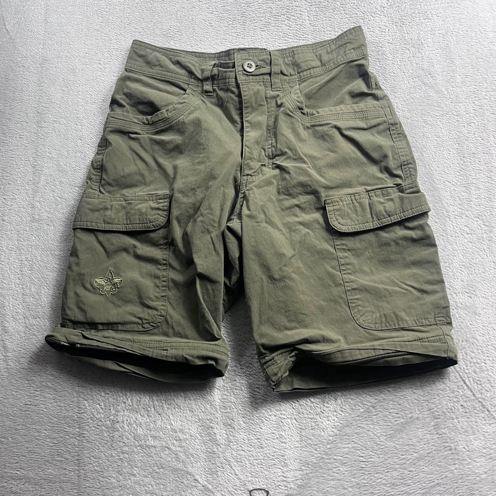 Boy Scouts of America Mens Switchback Convertible Cargo Shorts Green Size 28